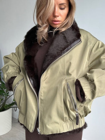 Reversible  Faux Fur Bomber