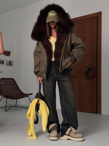 Olive green practical parka