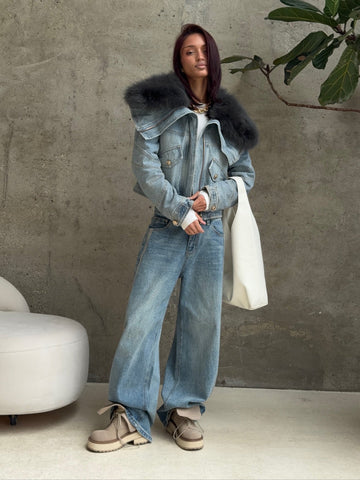 Light-washed denim jacket