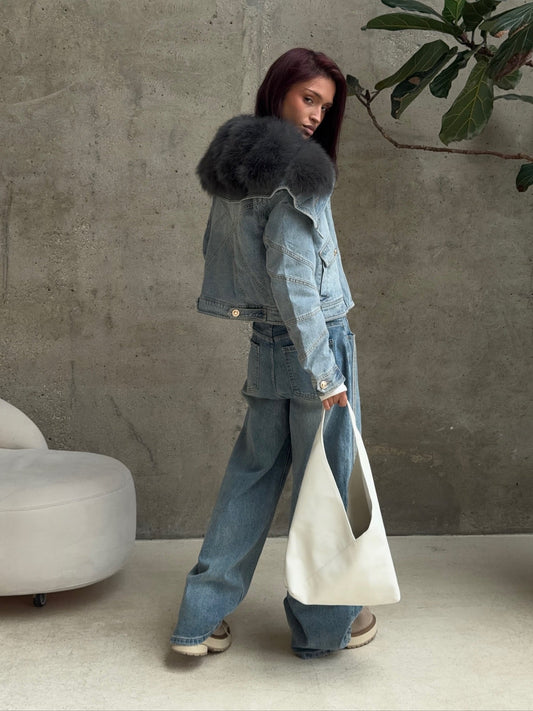 Light-washed denim jacket