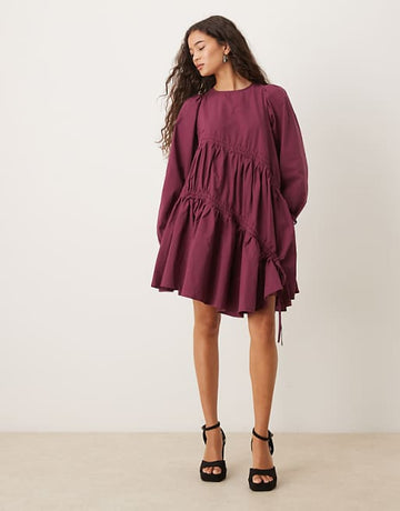 Oversized ruched mini dress