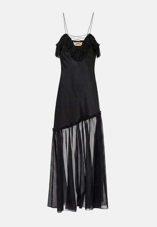 Black Elevated Tiered Maxi Dress