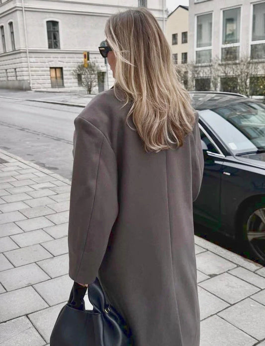 Wool extra long coat