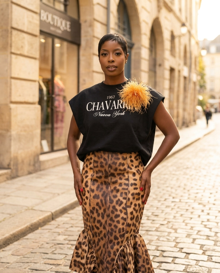 Black Eyelet V-Neck Skirt Set "Paloma" Black Skirt Set with Relaxed Fit silhouette and Textured texture, fabric and construction detail for Resort Brunch, a London dinner reservation, Euro Chic Premium