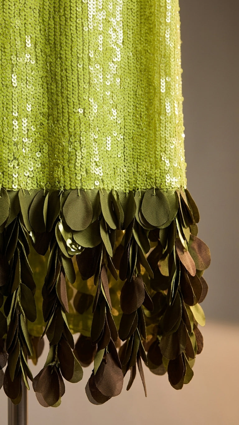 Lime Green Eyelet V-Neck Maxi Dress "Paloma" Lime Green Maxi Dress with Relaxed Fit silhouette and Textured texture, additional styling view for Resort Wear, a private garden lunch, US East / Hamptons Elite
