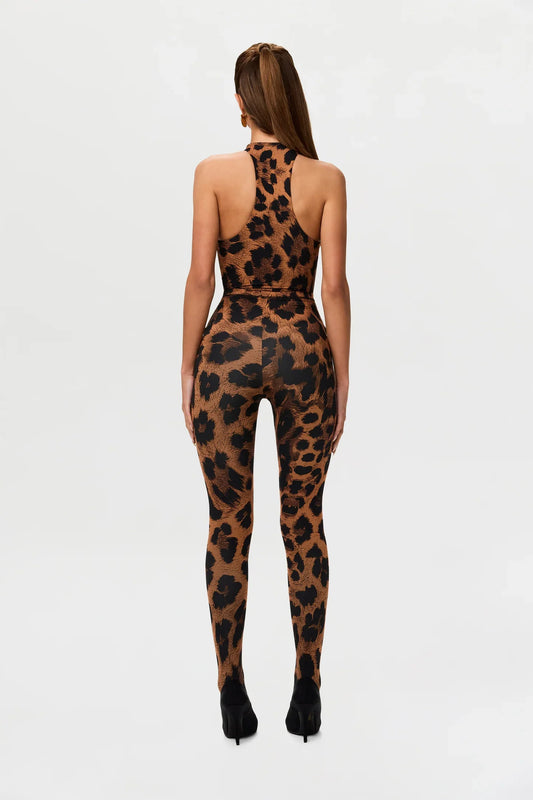 Leopard Print Halter Jumpsuit