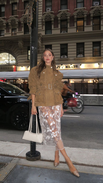 Brown Corduroy Belted Jacket