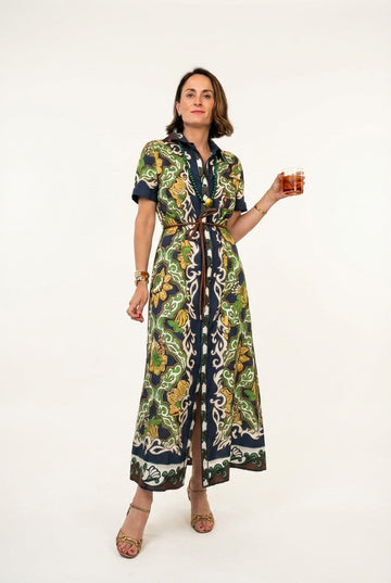 Printed Shirt Maxi Dress