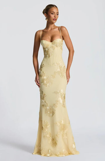 Floral Embroidered Gown