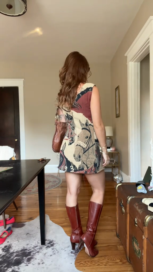 printed sleeveless mini dress