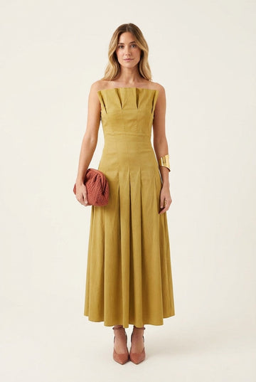 Aurelia Sculpted Satin Midi Dress
