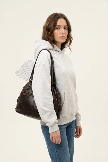 Women's Soft Marl Fleece Hoodie Oversized Relaxed Fit Everyday Lounge