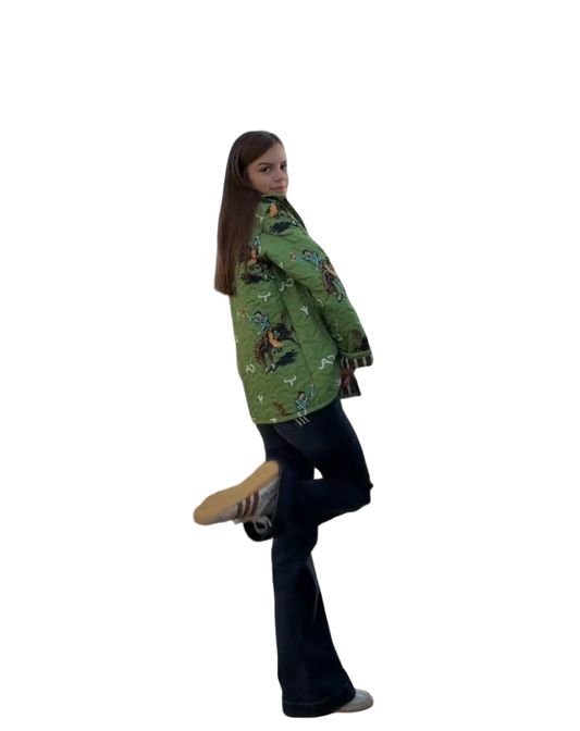Cowboy Print Quilted Jacket