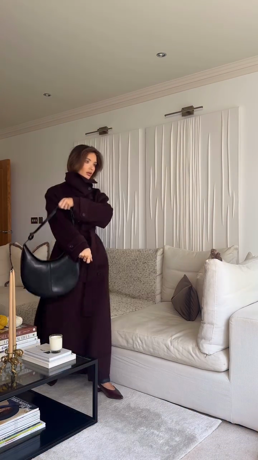 Burgundy Belted Trench Coat