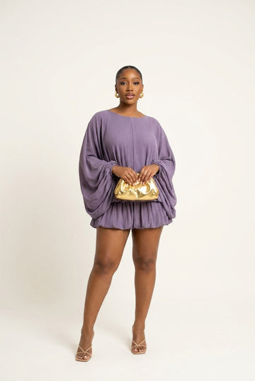 Women's Crinkle Texture Blouse And Shorts Set, Oversized Resort Wear