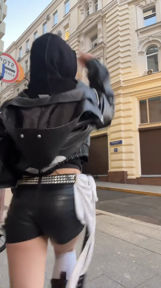 Black Cropped Leather Jacket