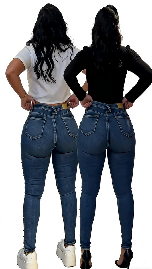 Dark washed slim-fit jeans