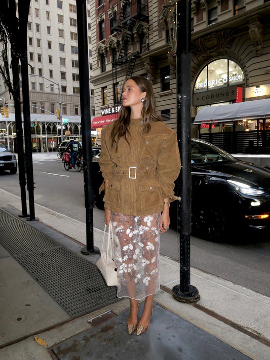 Brown Corduroy Belted Jacket