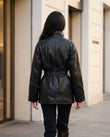 Black Jacket, walking lifestyle view, by floravincie