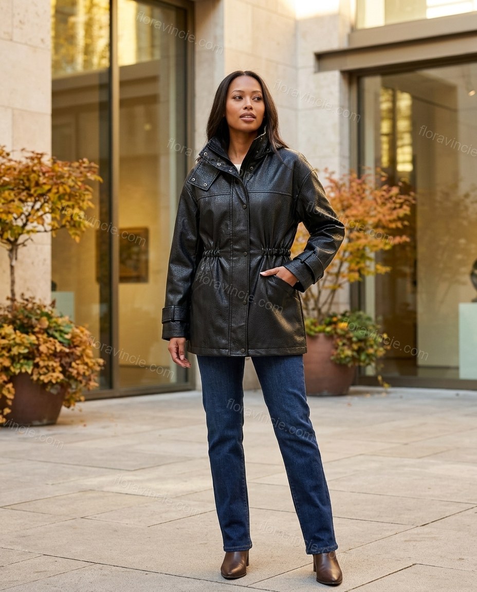Black Jacket, alternate use-case lifestyle view, by floravincie
