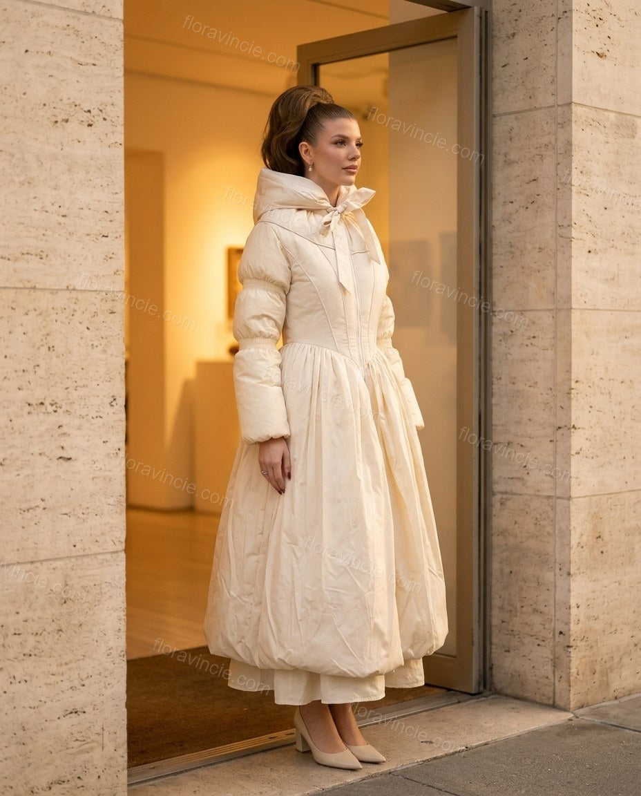 Ivory Ruffled Lace Dress, alternate use-case lifestyle view, by Floravincie