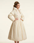 Ivory Ruffled Lace Dress, side and back studio view, by Floravincie