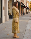 Gold Floral Velvet Coat, alternate use-case lifestyle view, by Floravincie