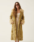 Gold Floral Velvet Coat, front studio view, by Floravincie