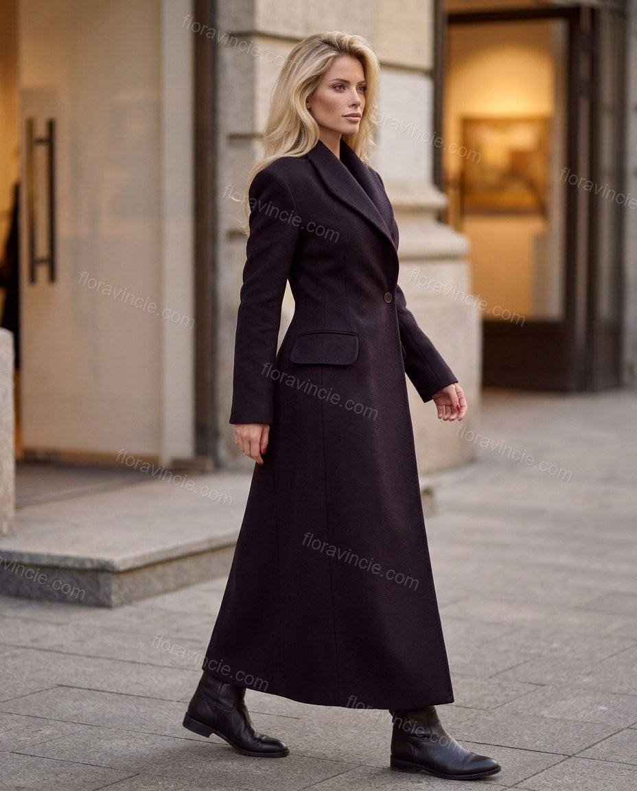 Deep Black with Slight Plum Coat, alternate use-case lifestyle view, by Floravincie