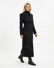 Deep Black with Slight Plum Coat, side and back studio view, by Floravincie