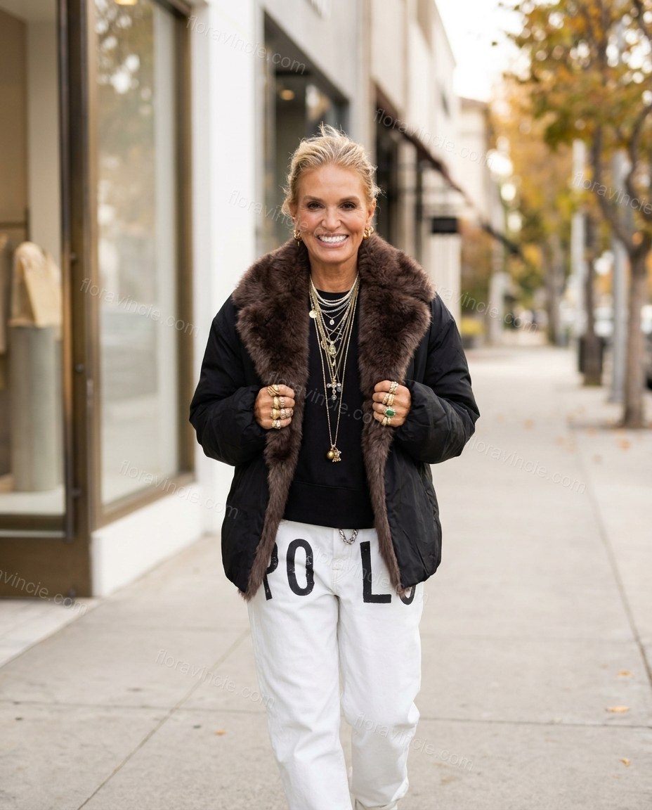 Black Jacket, movement and fit lifestyle view, by Floravincie