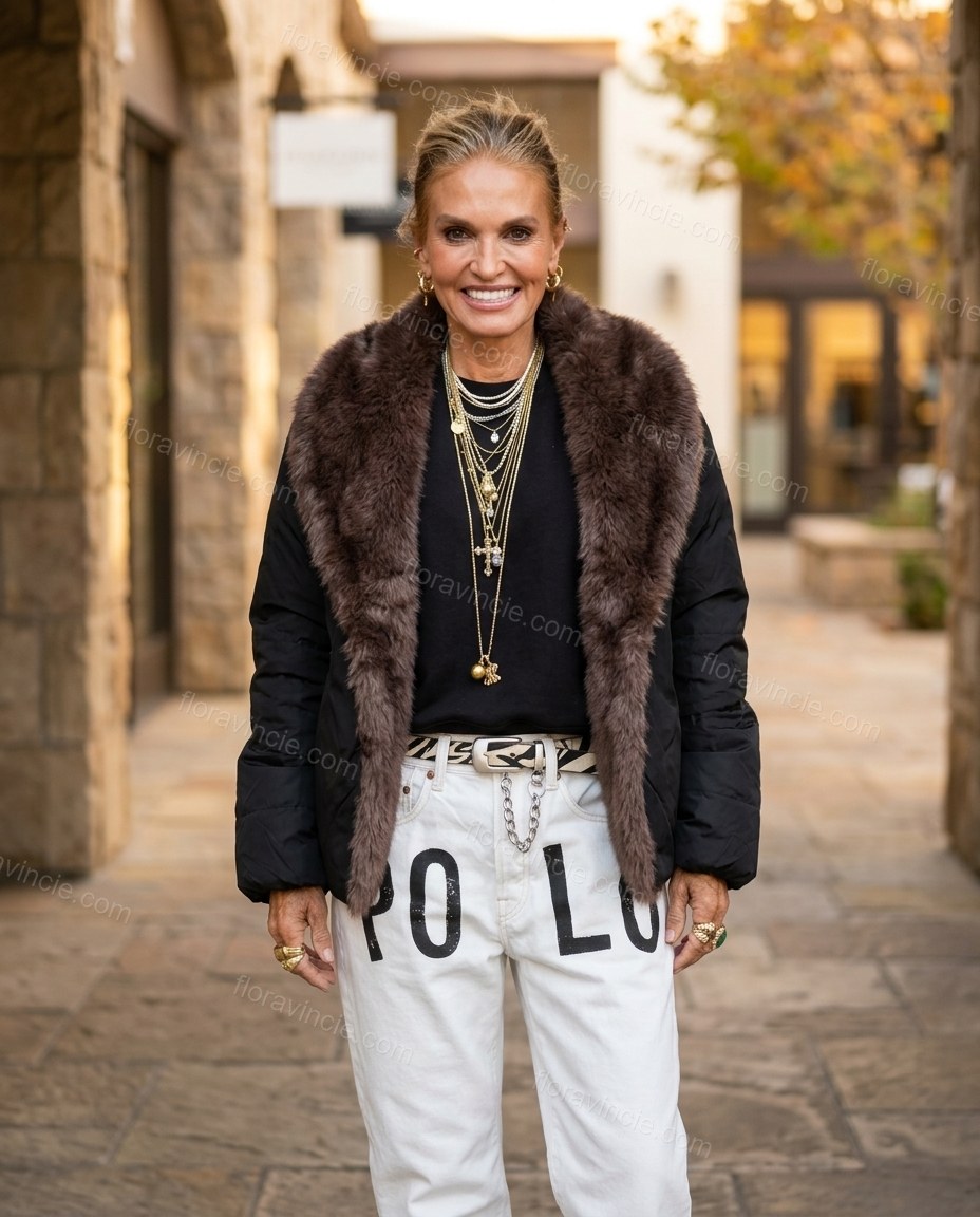 Black Jacket, three-quarter brand lifestyle view, by Floravincie