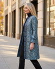 Blue Teal Paisley Outerwear, alternate use-case lifestyle view, by Floravincie