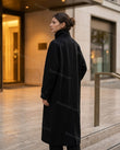 Black Coat, three-quarter brand lifestyle view, by Floravincie