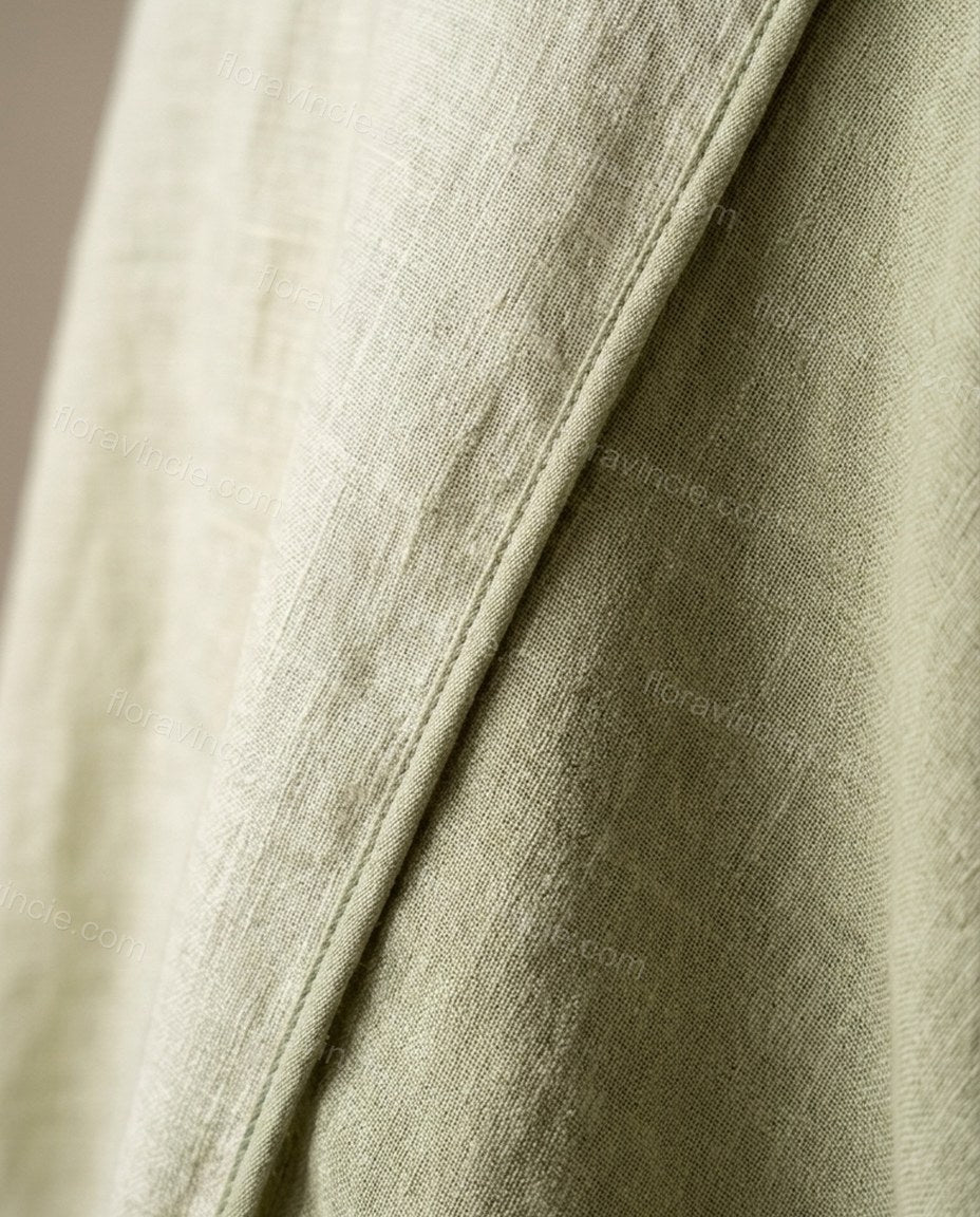 Sage Green Poise Terrace Dinner Linen Coat Sage Green Coat with Asymmetric silhouette and Linen Blend texture, additional styling view for Pre-Fall, a cafe plan, Fall current summer selling first with a light late-summer/pre-fall accent: make it wearable by floravincie