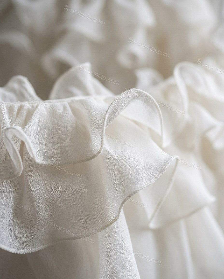 Ivory Refined Tiered Mini Dress by floravincie