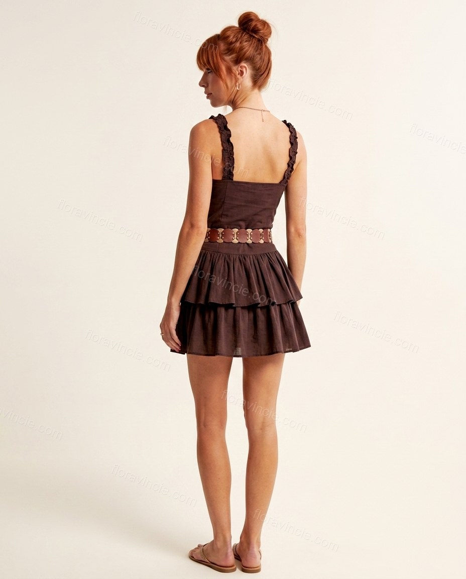 Dark Purple Refined Tiered Mini Dress by Floravincie