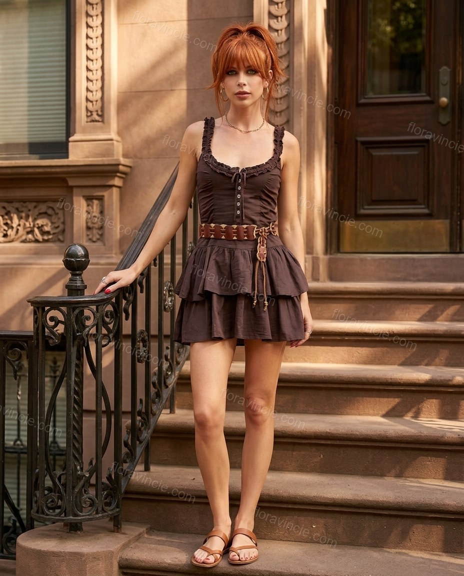 Dark Purple Refined Tiered Mini Dress by Floravincie