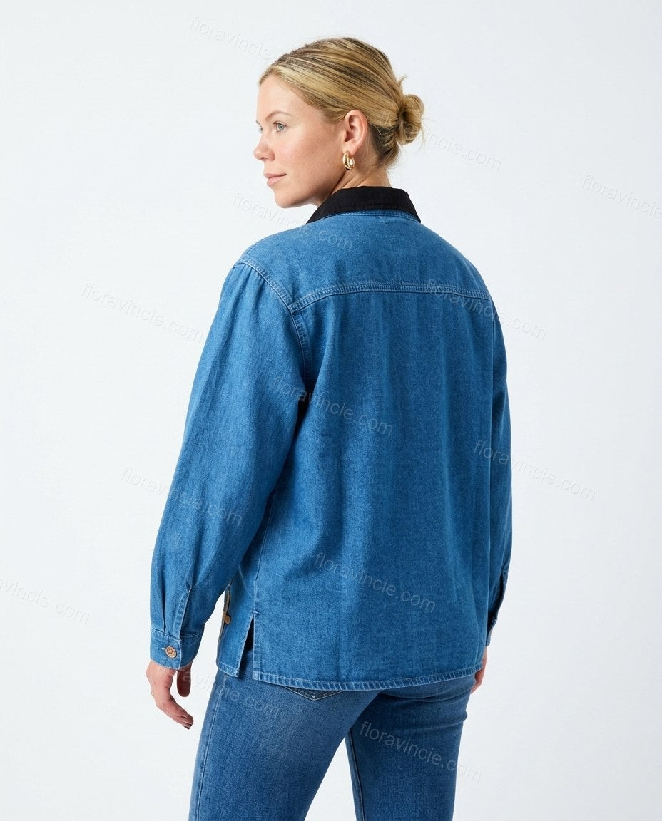 Blue Elevated Denim Jacket by Floravincie