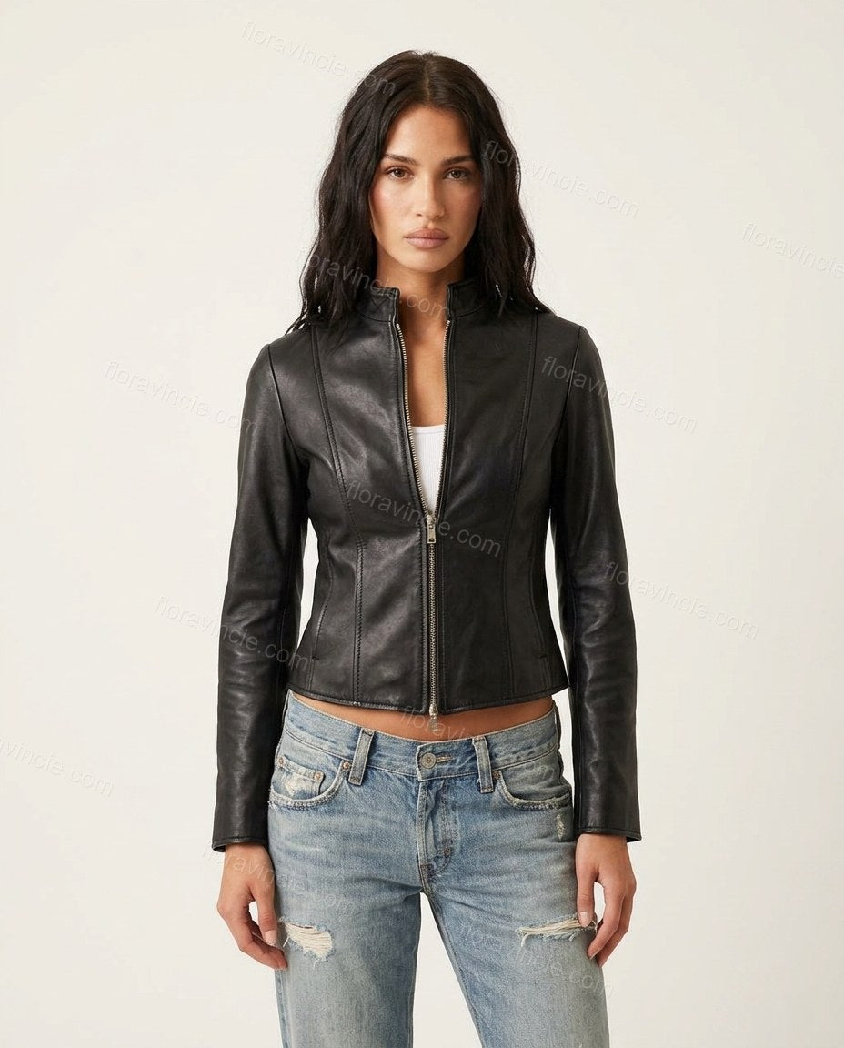 Black City-Ready Cropped Jacket by Floravincie