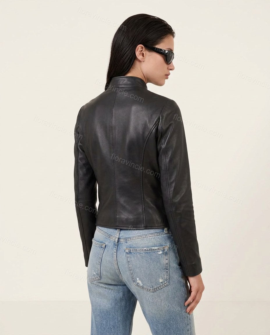 Black City-Ready Cropped Jacket by Floravincie