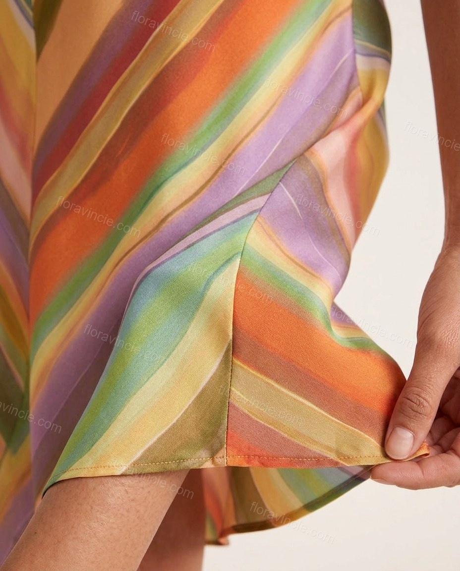 Orange After-Dark Striped Maxi Dress by Floravincie