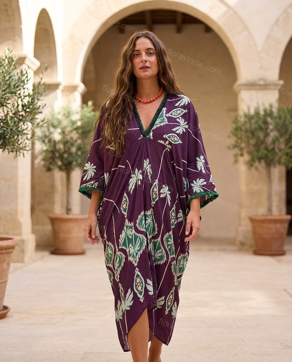 Purple Polished Printed Midi Dress by Floravincie