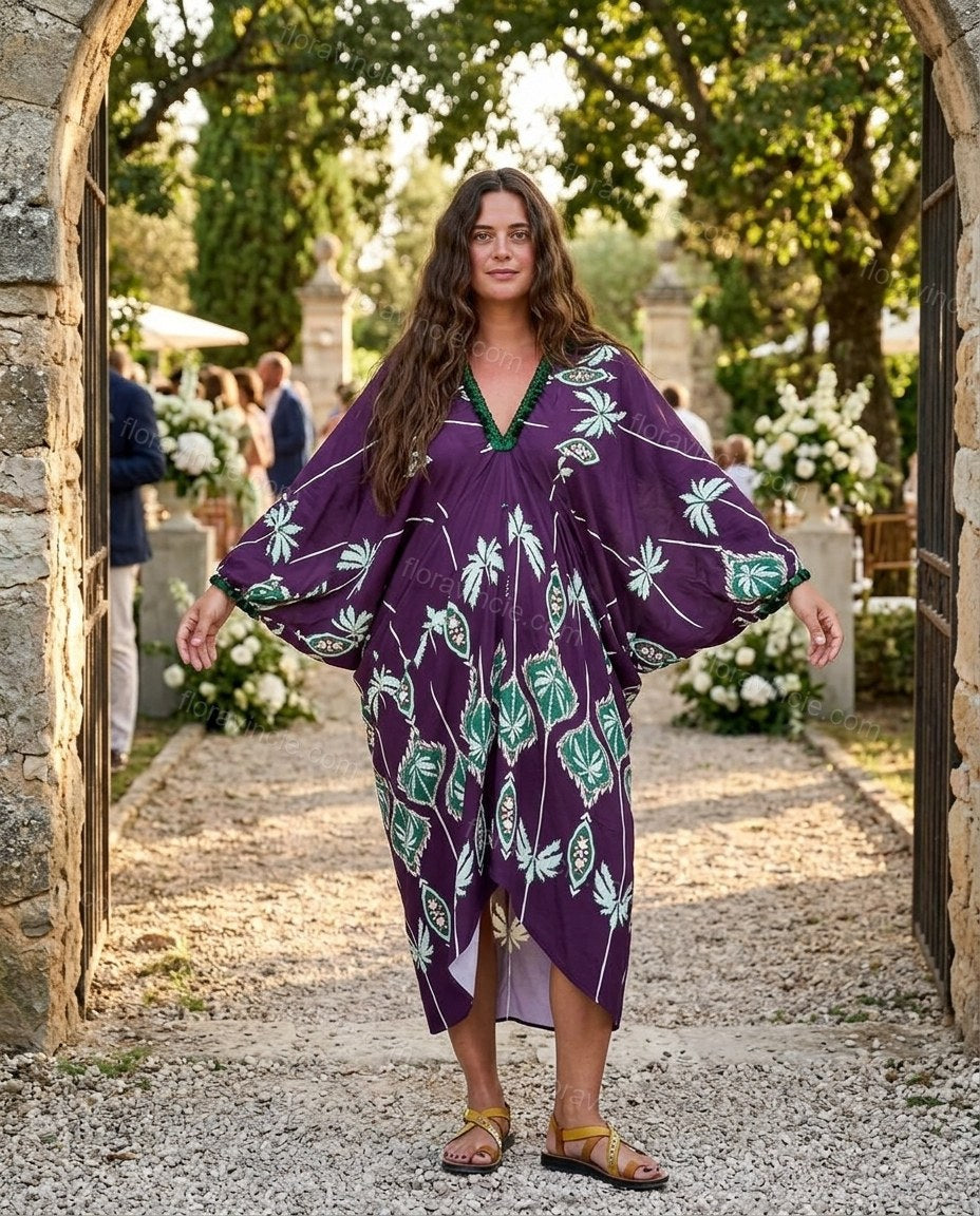 Purple Polished Printed Midi Dress by Floravincie