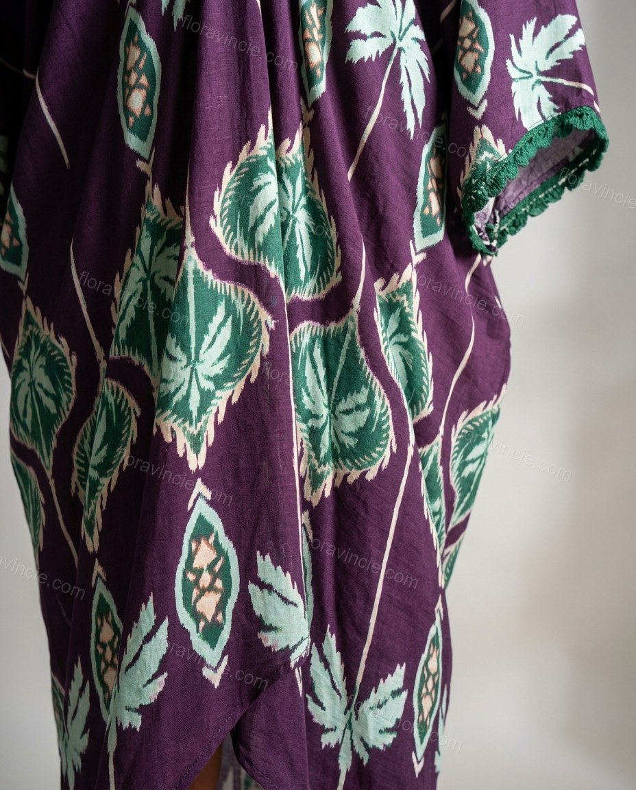 Purple Polished Printed Midi Dress by Floravincie