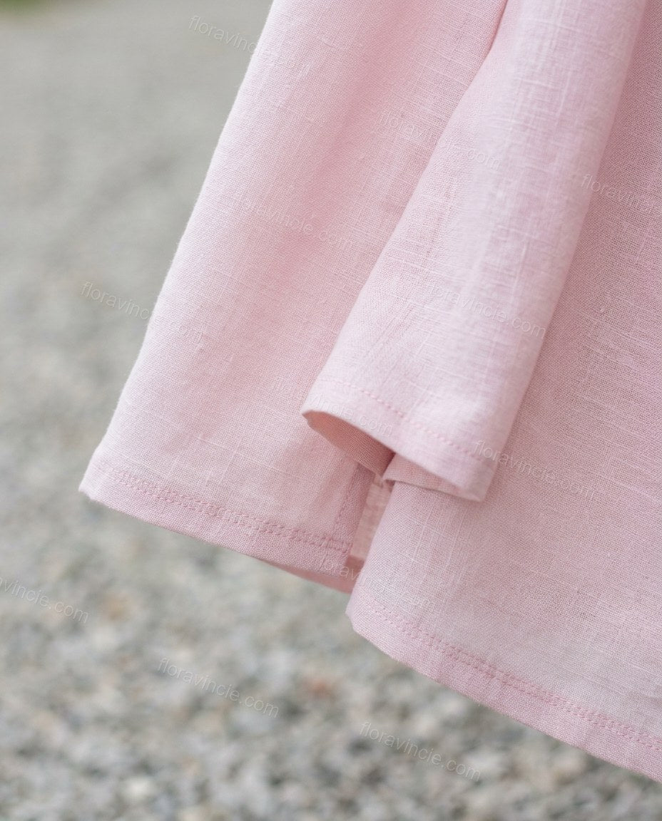 Pink Striped Maxi Lace Top & Skirt Set, close-up of striped, by Floravincie