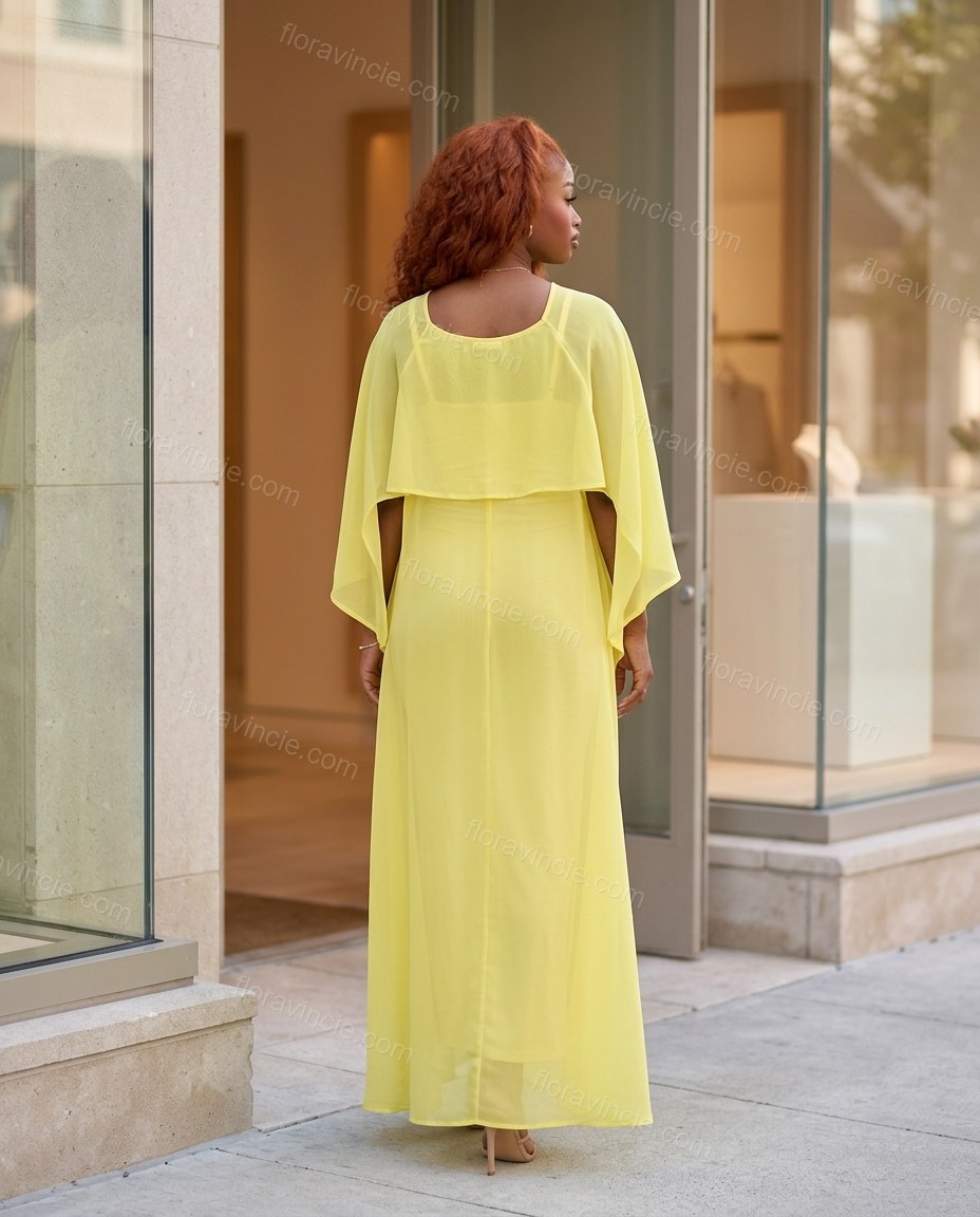 Yellow Cape Shorts Set, alternate use-case lifestyle view, by Floravincie