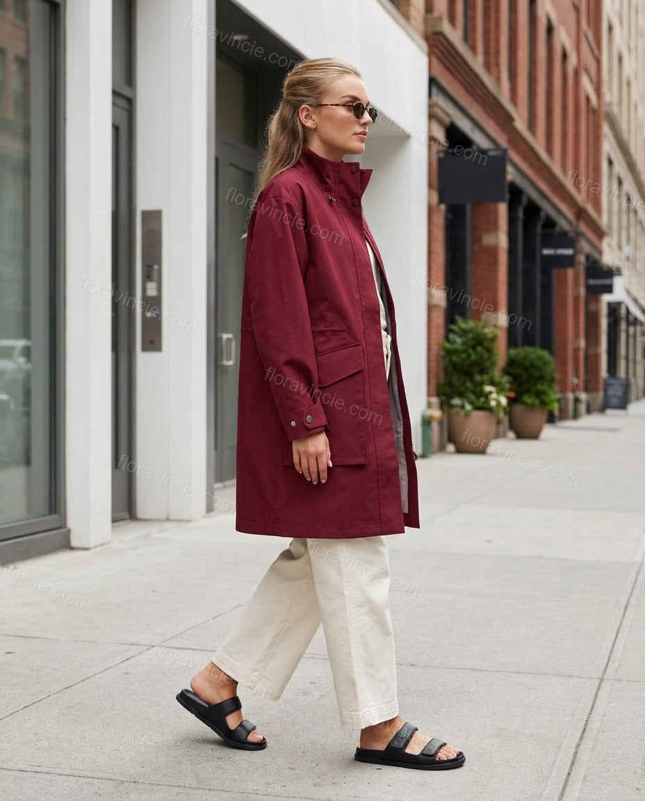 Burgundy Jacket, alternate use-case lifestyle view, by Floravincie