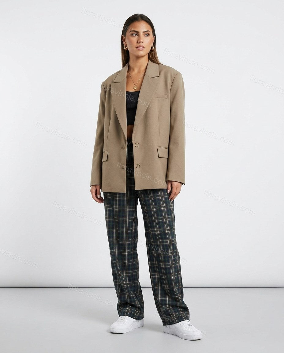 Taupe Blazer, front studio view, by Floravincie