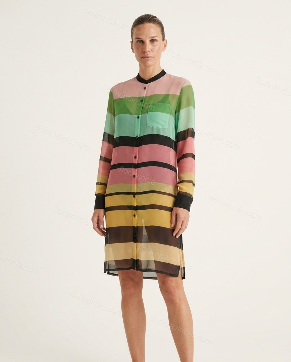 Multi-Color Striped Dress, front studio view, by Floravincie